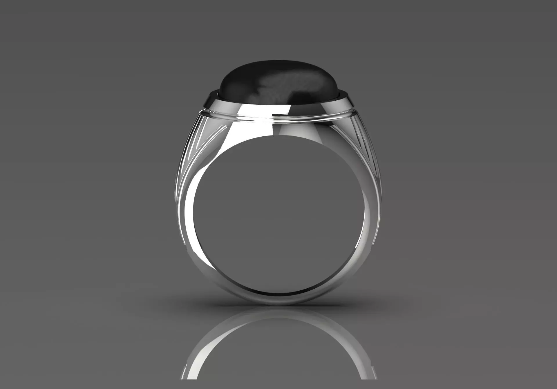 The Oval Cabochon Mens STL 3D Ring Collection _34
