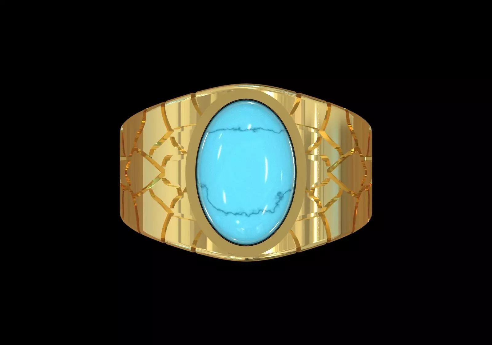 The Oval Cabochon Mens STL 3D Ring Collection _120