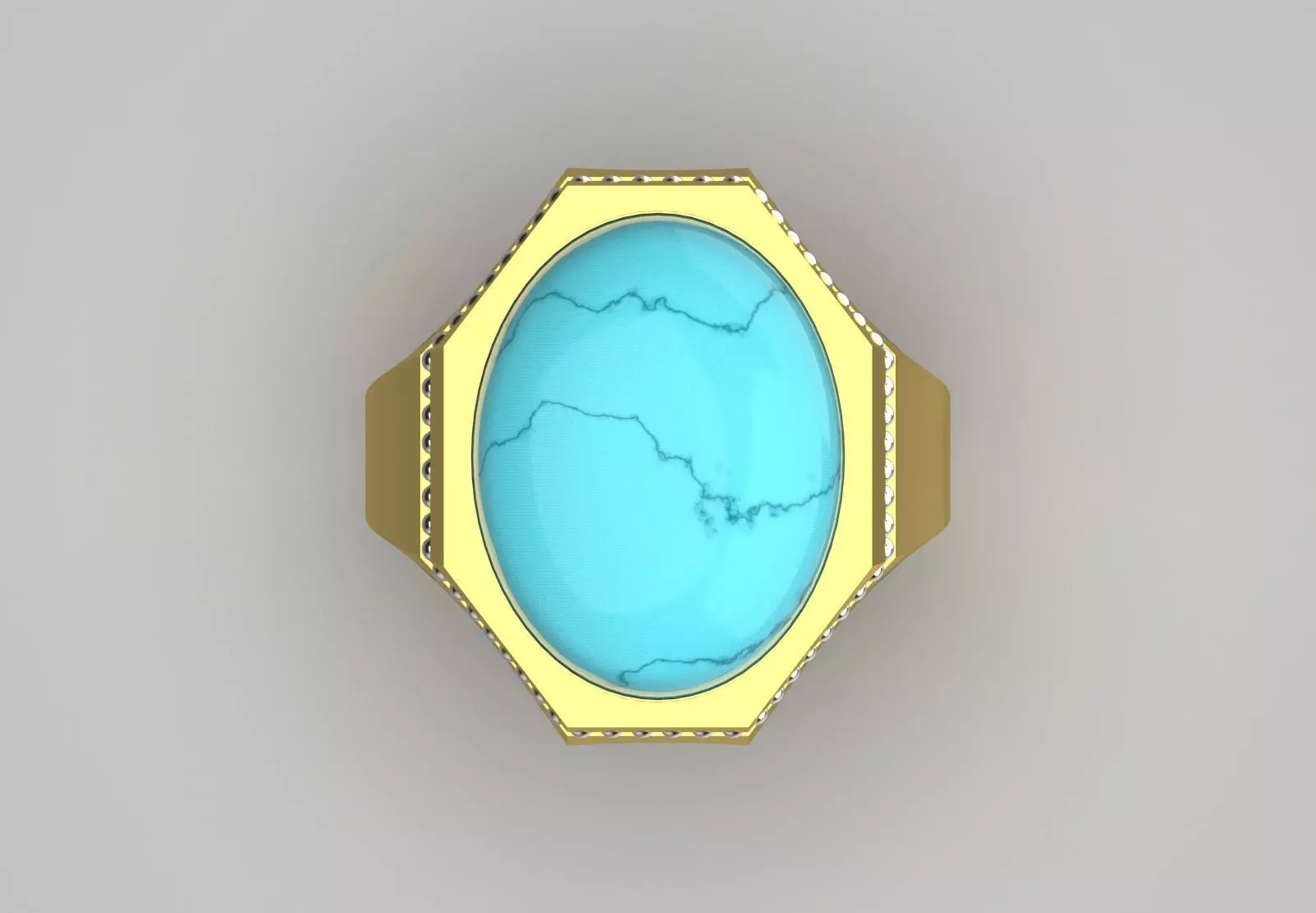 The Oval Cabochon Mens STL 3D Ring Collection _90