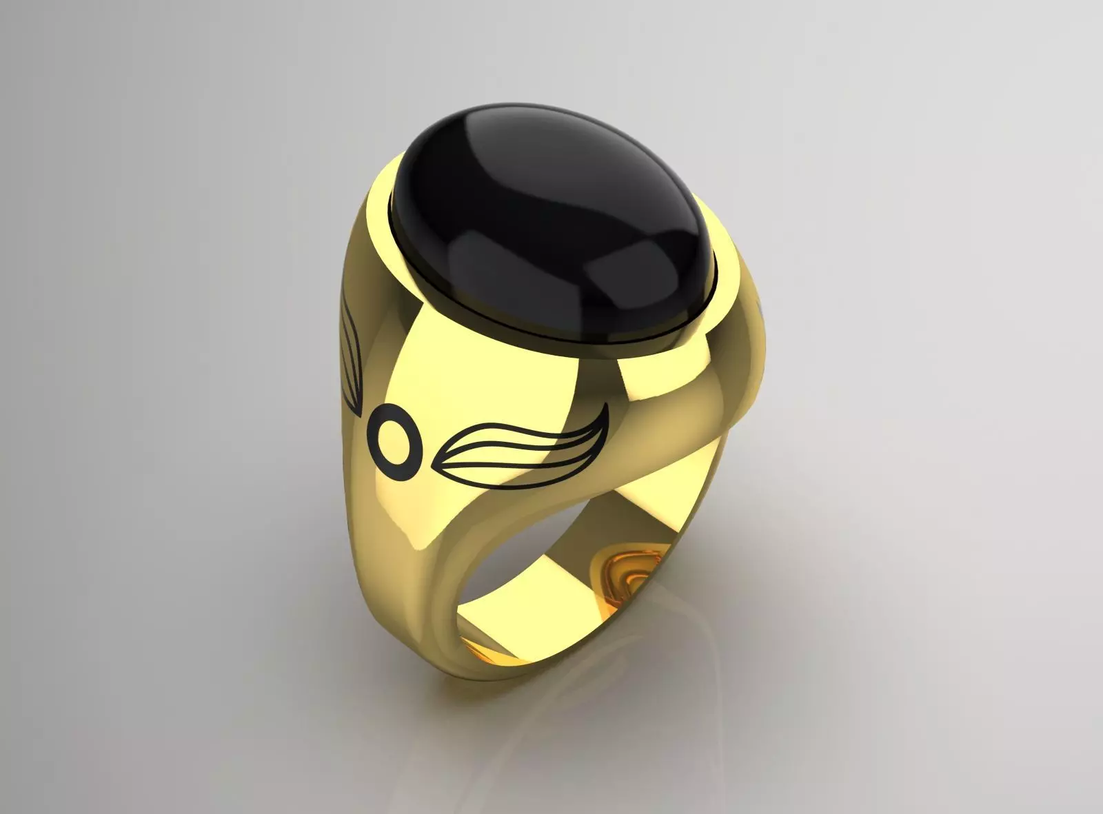 The Oval Cabochon Mens STL 3D Ring Collection _79