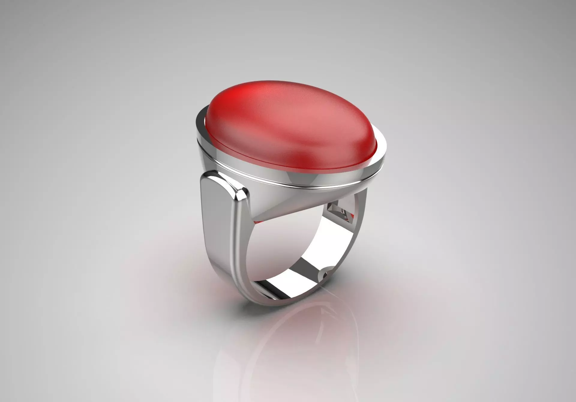 The Oval Cabochon Mens STL 3D Ring Collection _41
