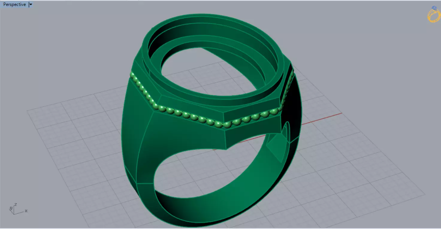 The Oval Cabochon Mens STL 3D Ring Collection _93