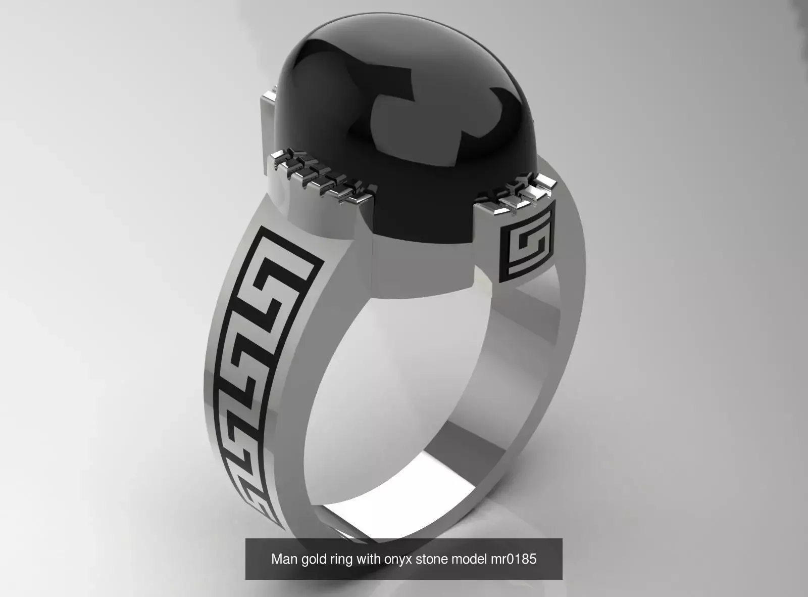 The Oval Cabochon Mens STL 3D Ring Collection _15