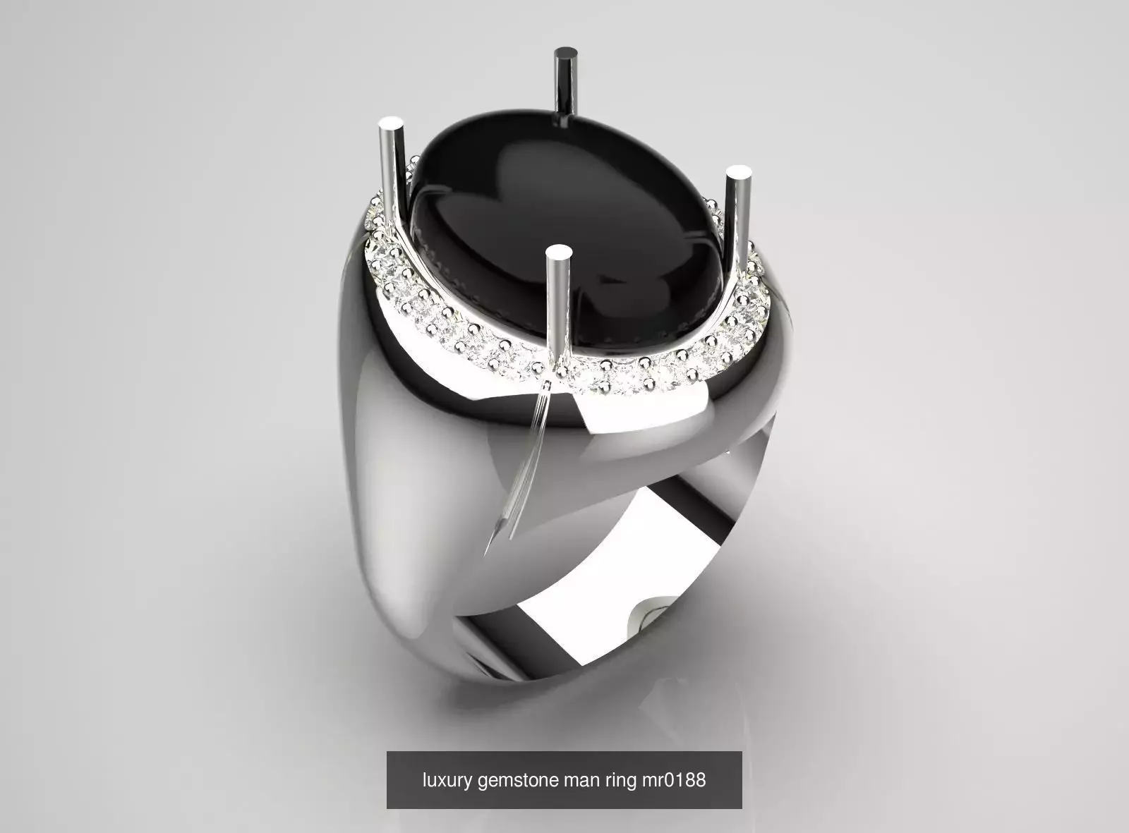 The Oval Cabochon Mens STL 3D Ring Collection _17