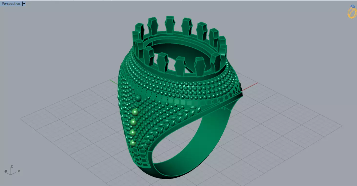 The Oval Cabochon Mens STL 3D Ring Collection _101