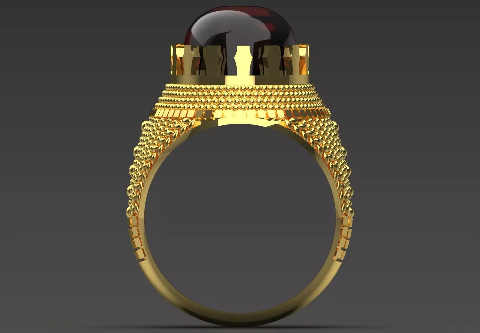 The Oval Cabochon Mens STL 3D Ring Collection _96