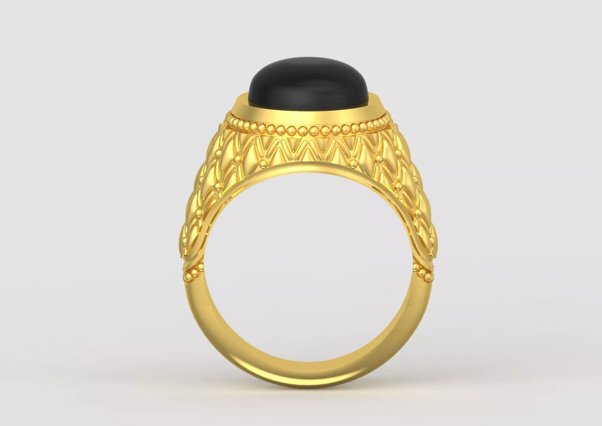 The Oval Cabochon Mens STL 3D Ring Collection _8