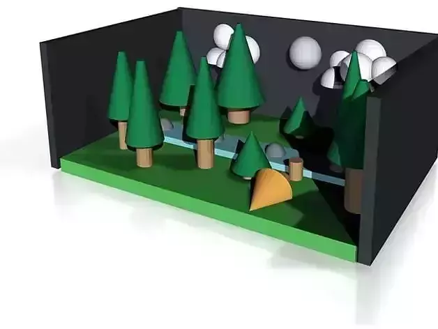 pine forrest night Free 3D print model