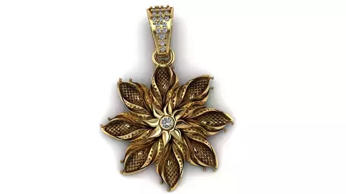 Premium Honeycomb Flower Pendant 3D Printable Model