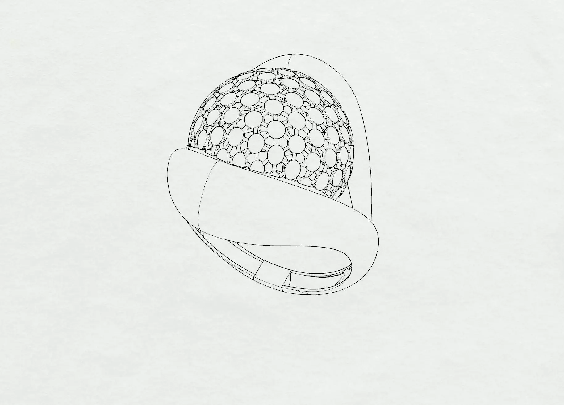 Orbital Lattice Gold 3D print model_7