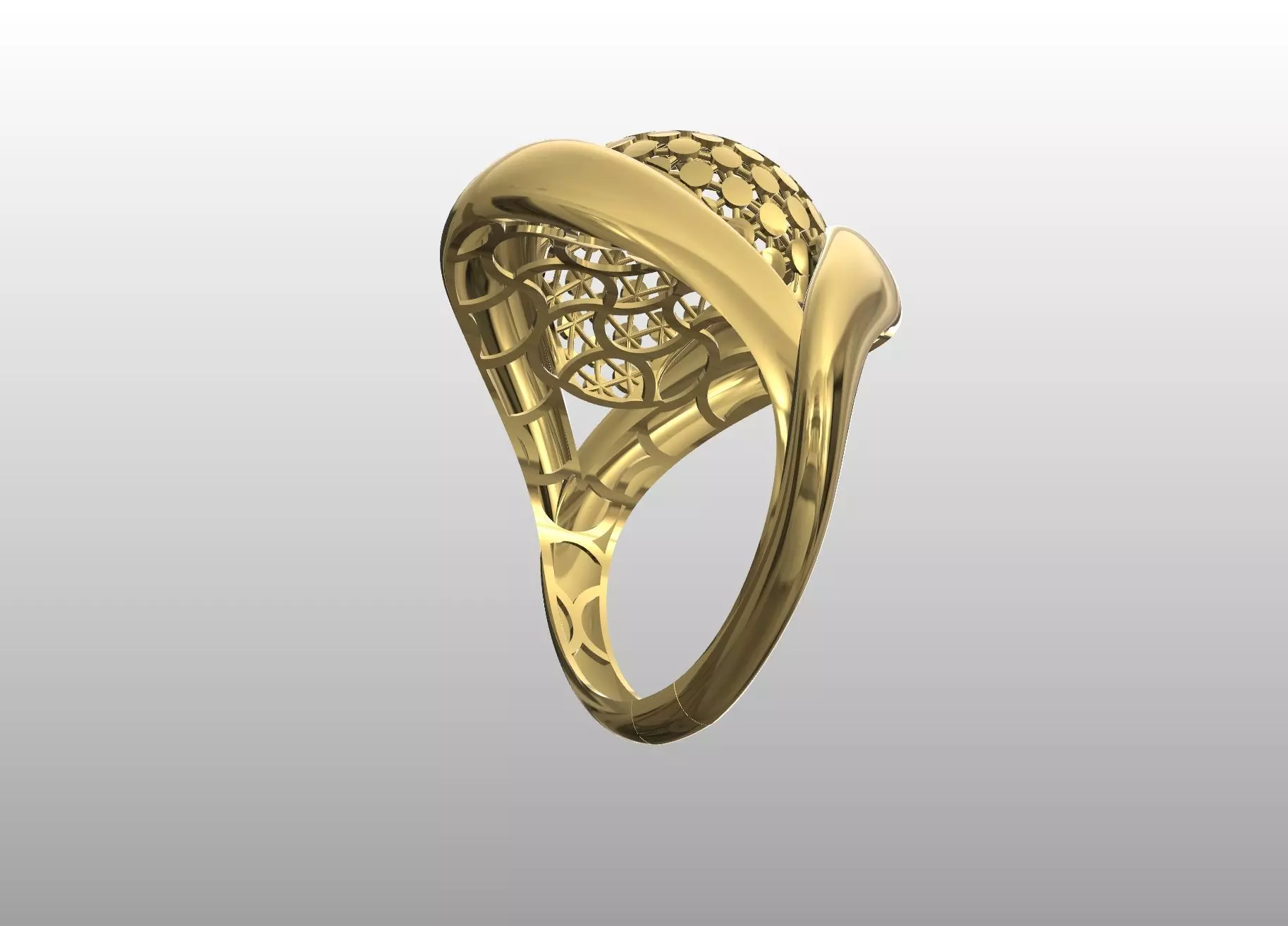 Orbital Lattice Gold 3D print model_1