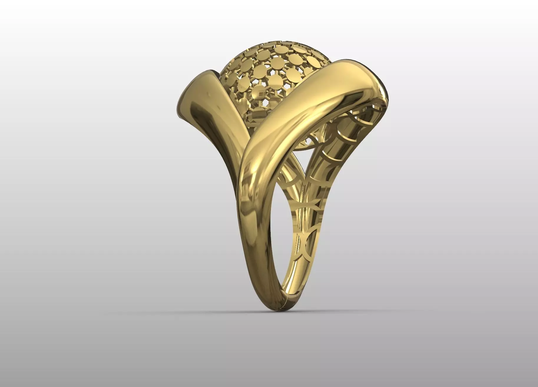 Orbital Lattice Gold 3D print model_2