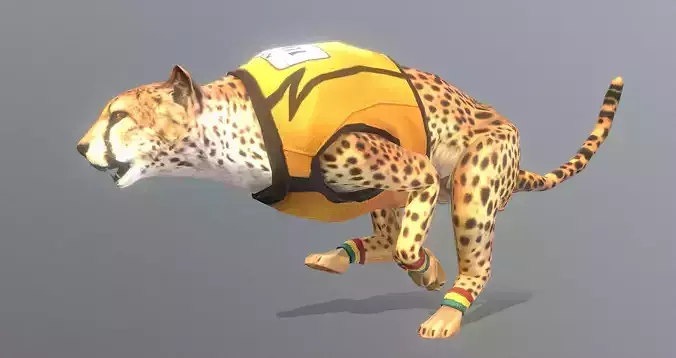 RACER CHEETAH RUNNING Fbx Pbr Animated