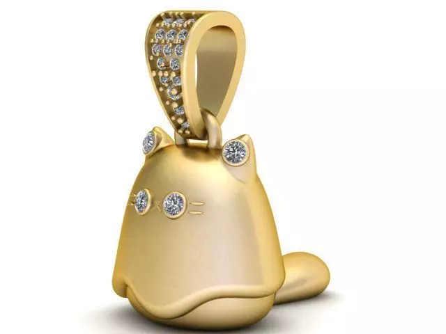 Cute Cat Ghost Pendant 3D Printable Model 3D print model_1