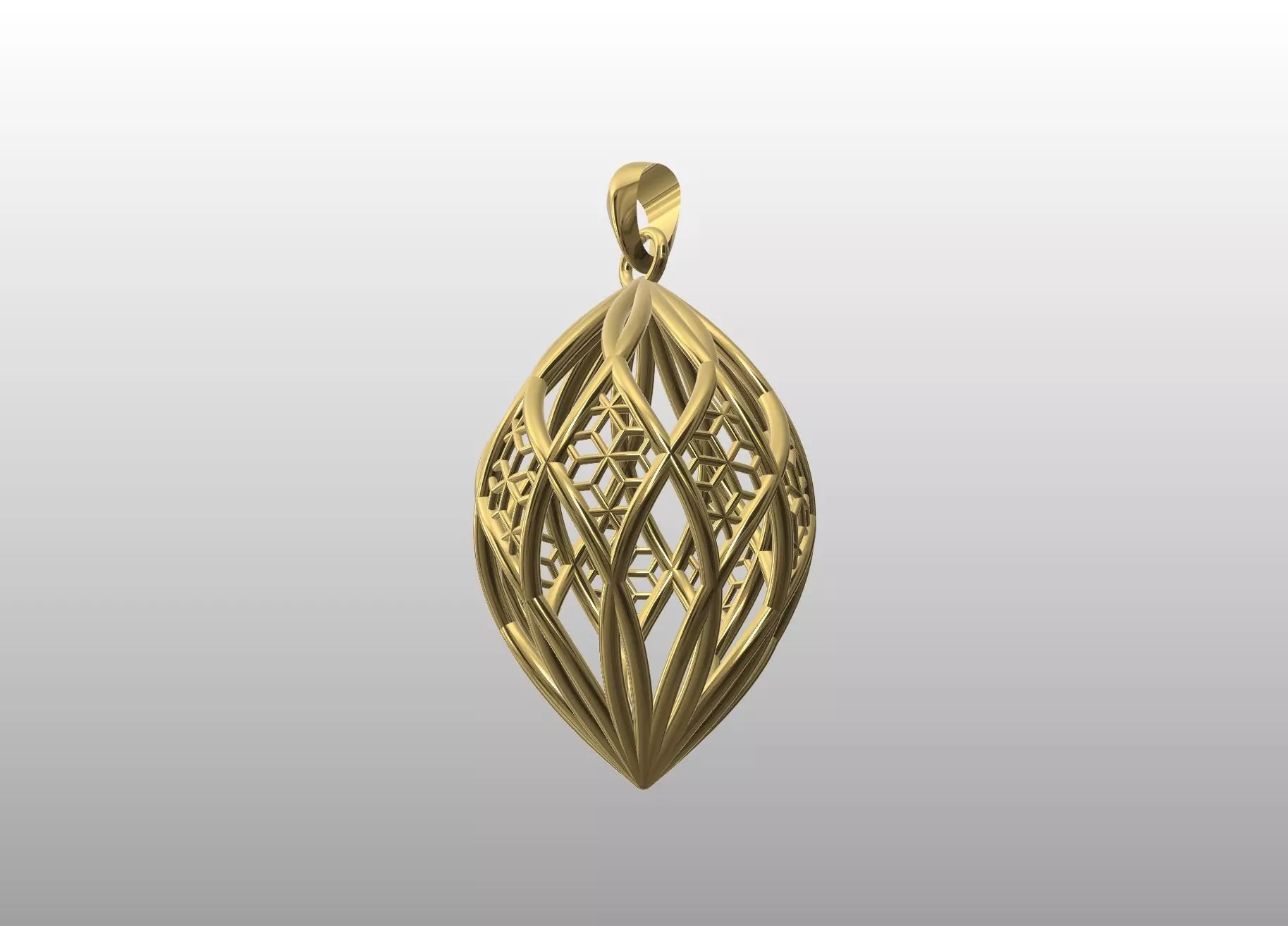 Leaf Lattice Pendant 3D print model_1