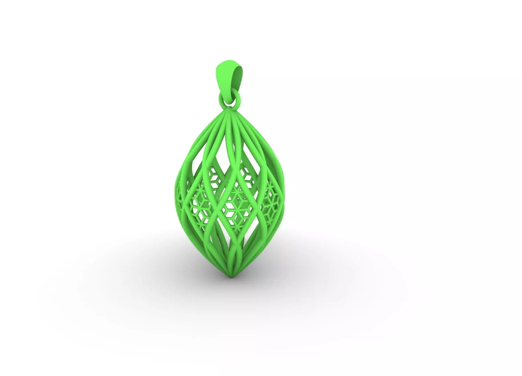 Leaf Lattice Pendant 3D print model_6