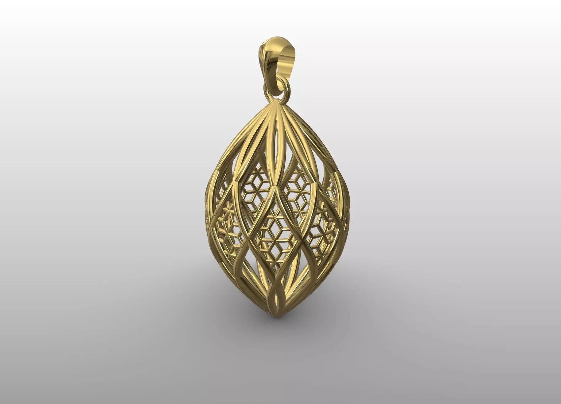Leaf Lattice Pendant 3D print model_0