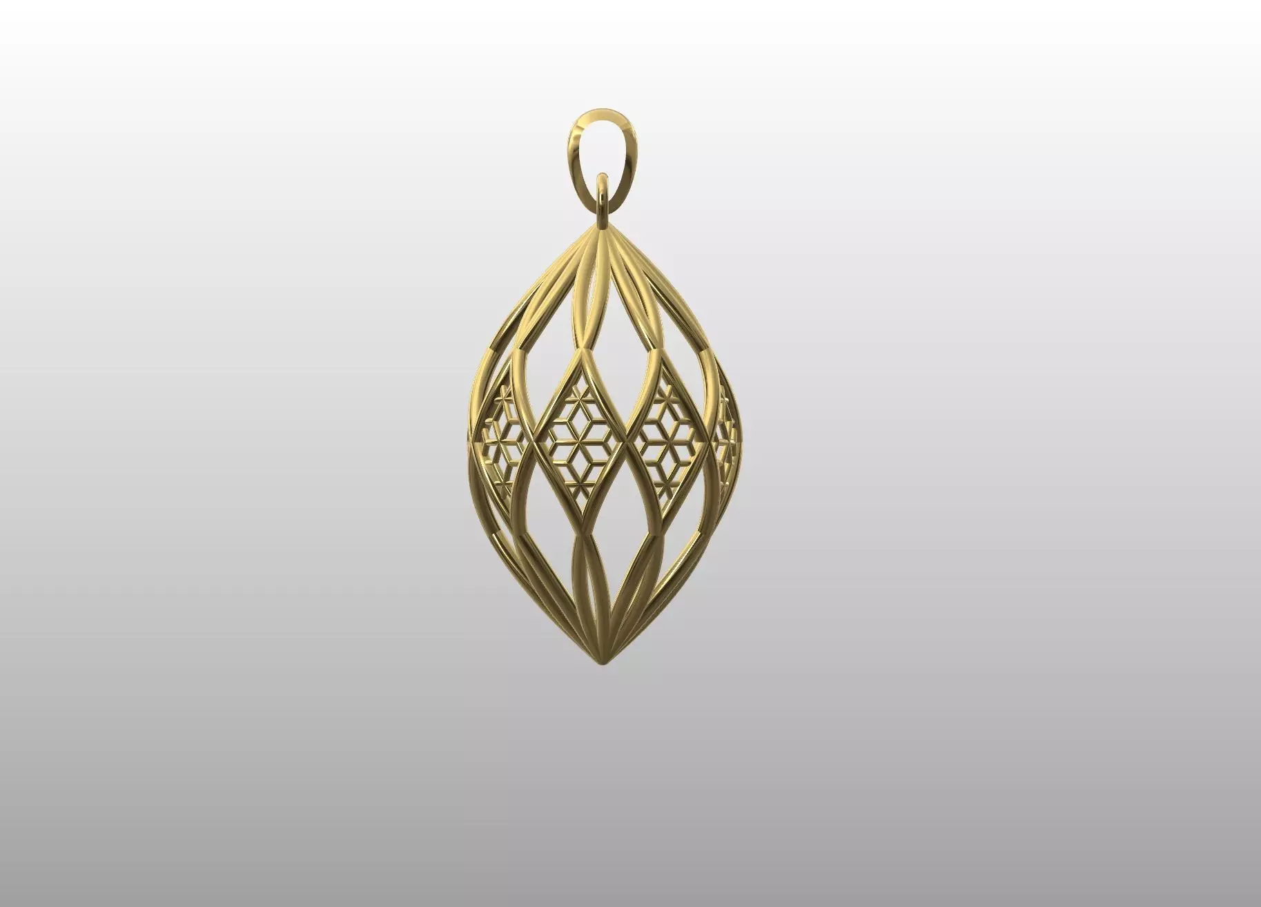 Leaf Lattice Pendant 3D print model_5