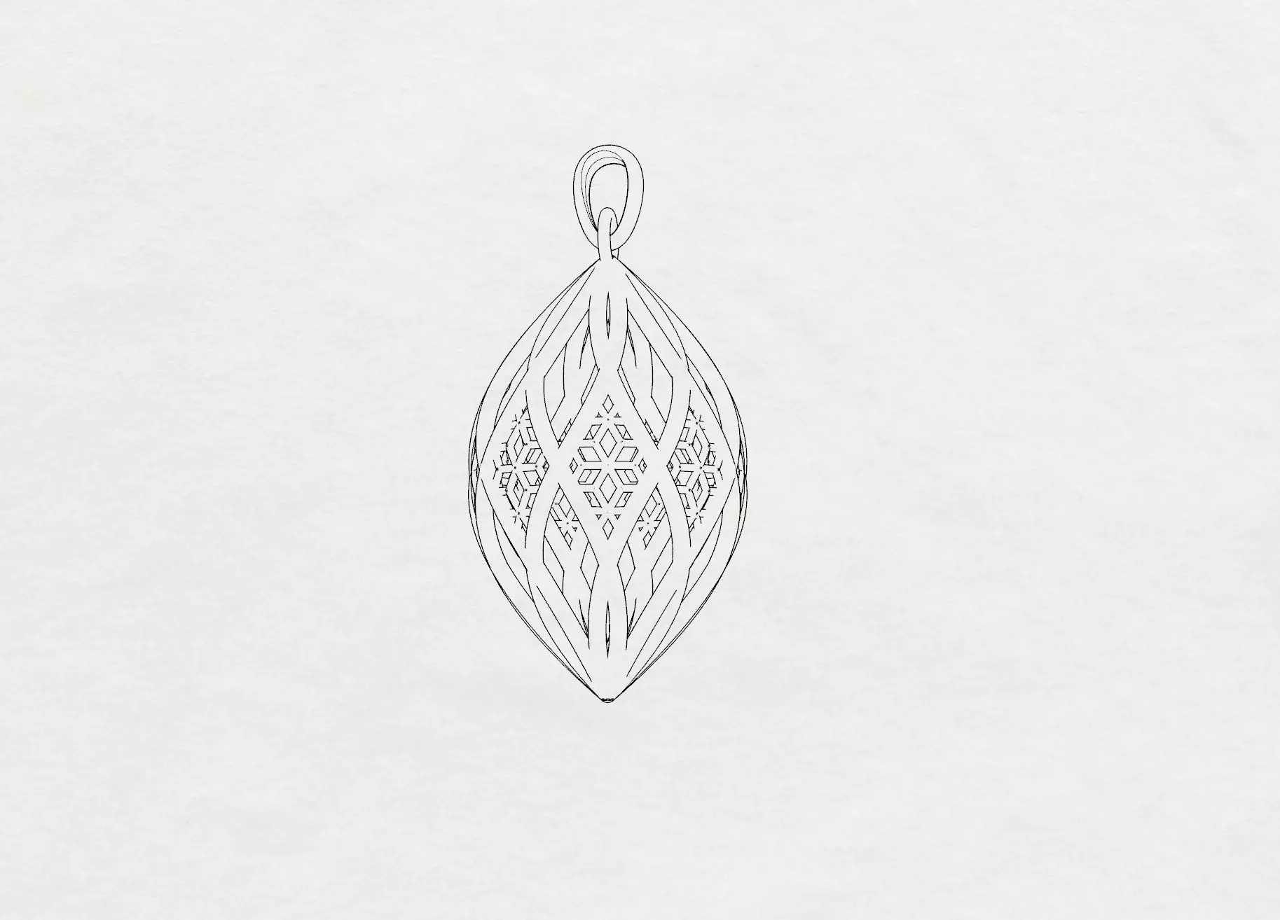Leaf Lattice Pendant 3D print model_7