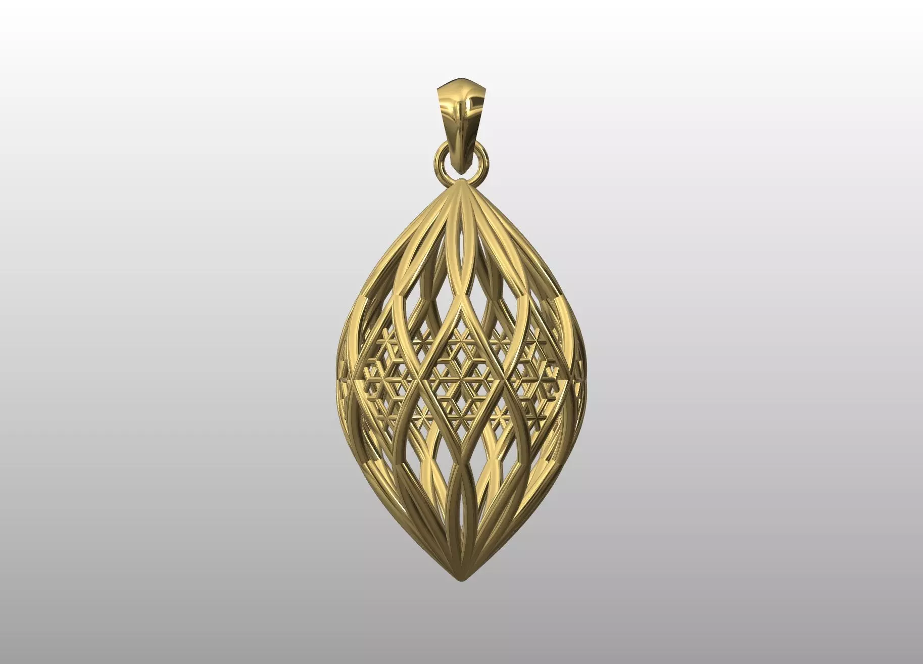 Leaf Lattice Pendant 3D print model_3