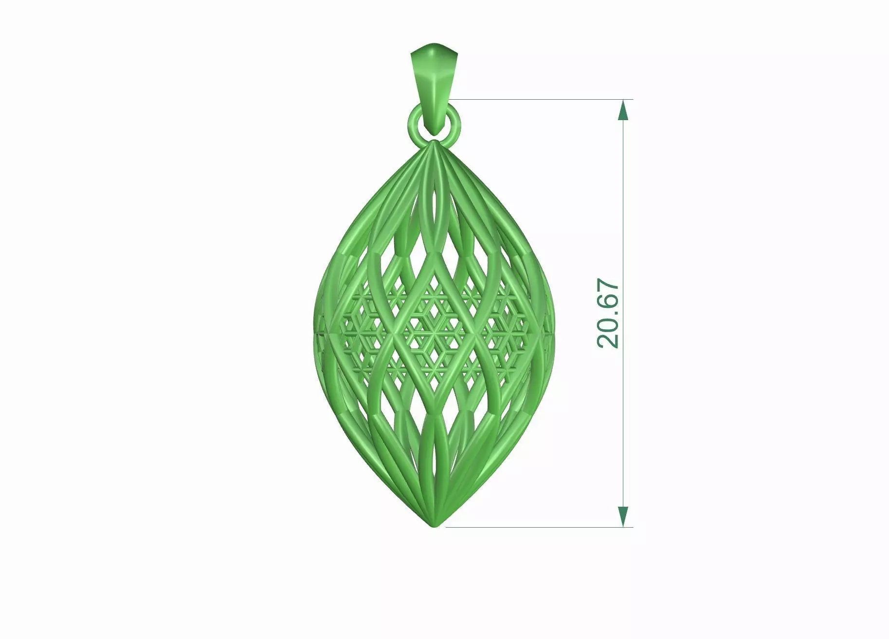 Leaf Lattice Pendant 3D print model_9