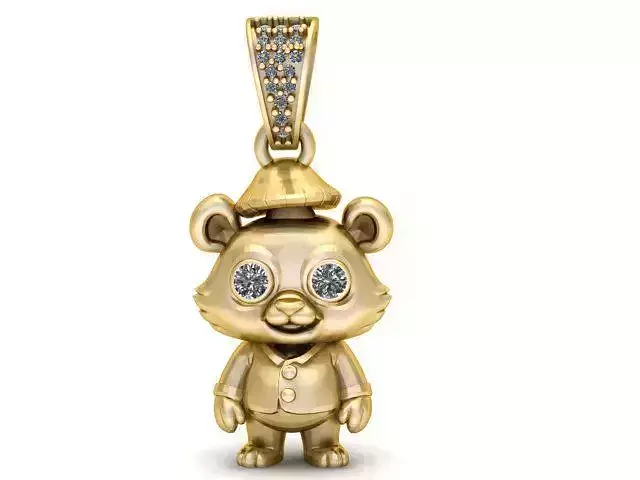 Panda Farmer Pendant 3D Printable Model