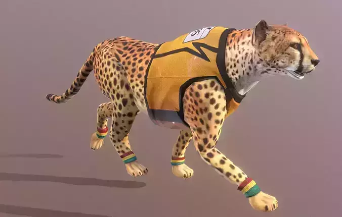 RACER CHEETAH WALK Fbx Pbr Animated