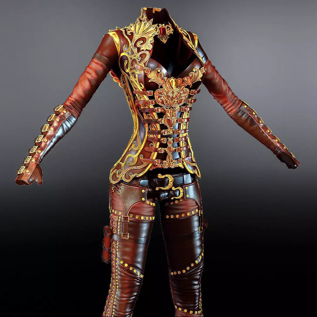 Stylish womens armor 3D model