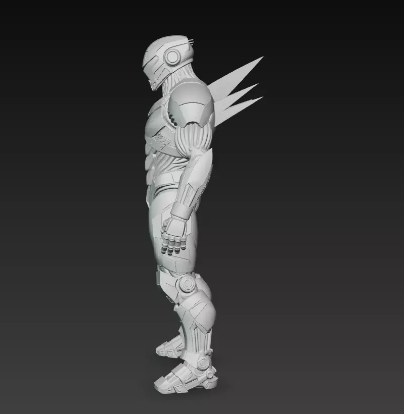 Shadow Enforcer - Futuristic Black Mech Soldier 3D Model 3D print model_7