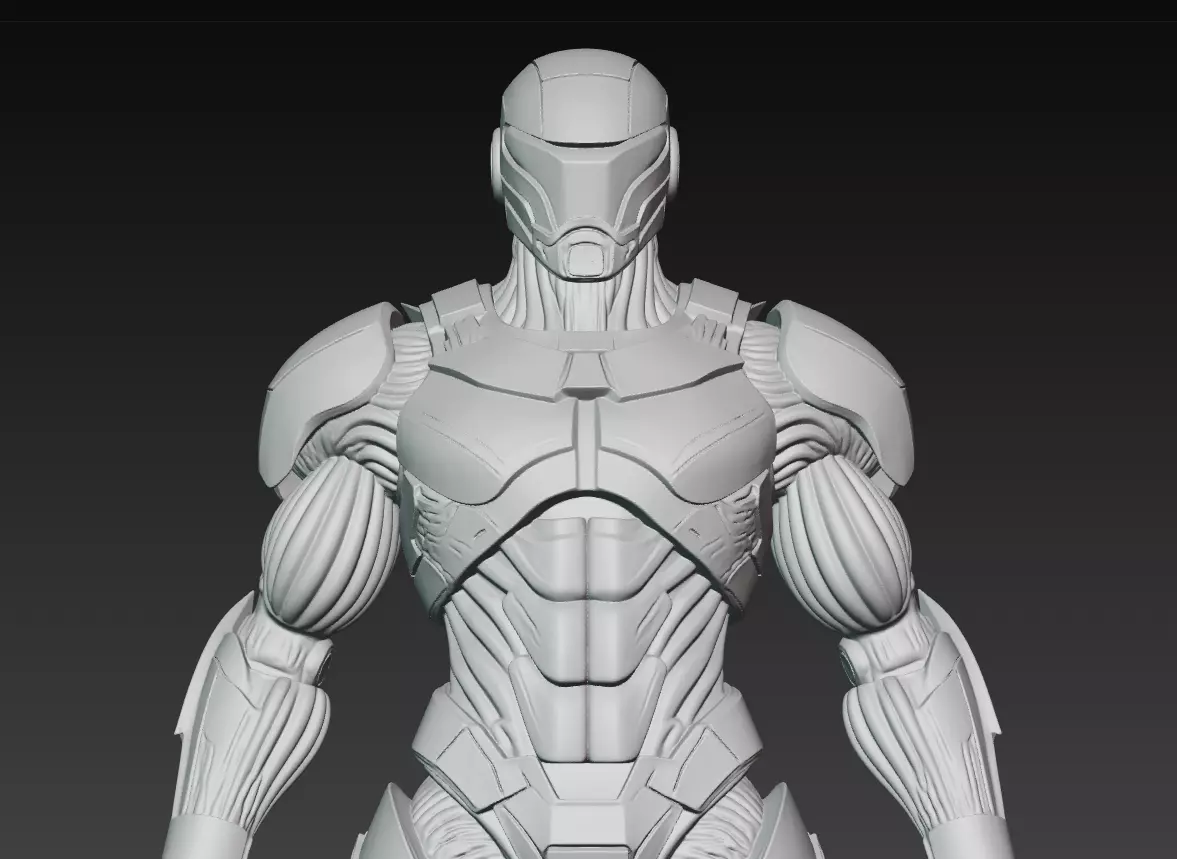 Shadow Enforcer - Futuristic Black Mech Soldier 3D Model 3D print model_3