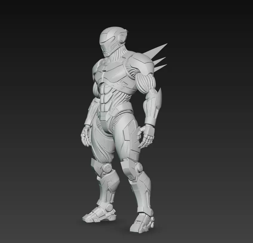 Shadow Enforcer - Futuristic Black Mech Soldier 3D Model 3D print model_5