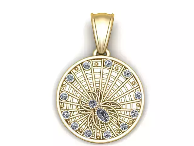 Spiderweb Motif Pendant 3D Printable Model 3D print model