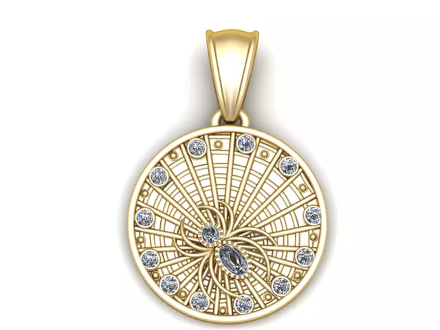 Spiderweb Motif Pendant 3D Printable Model 3D print model