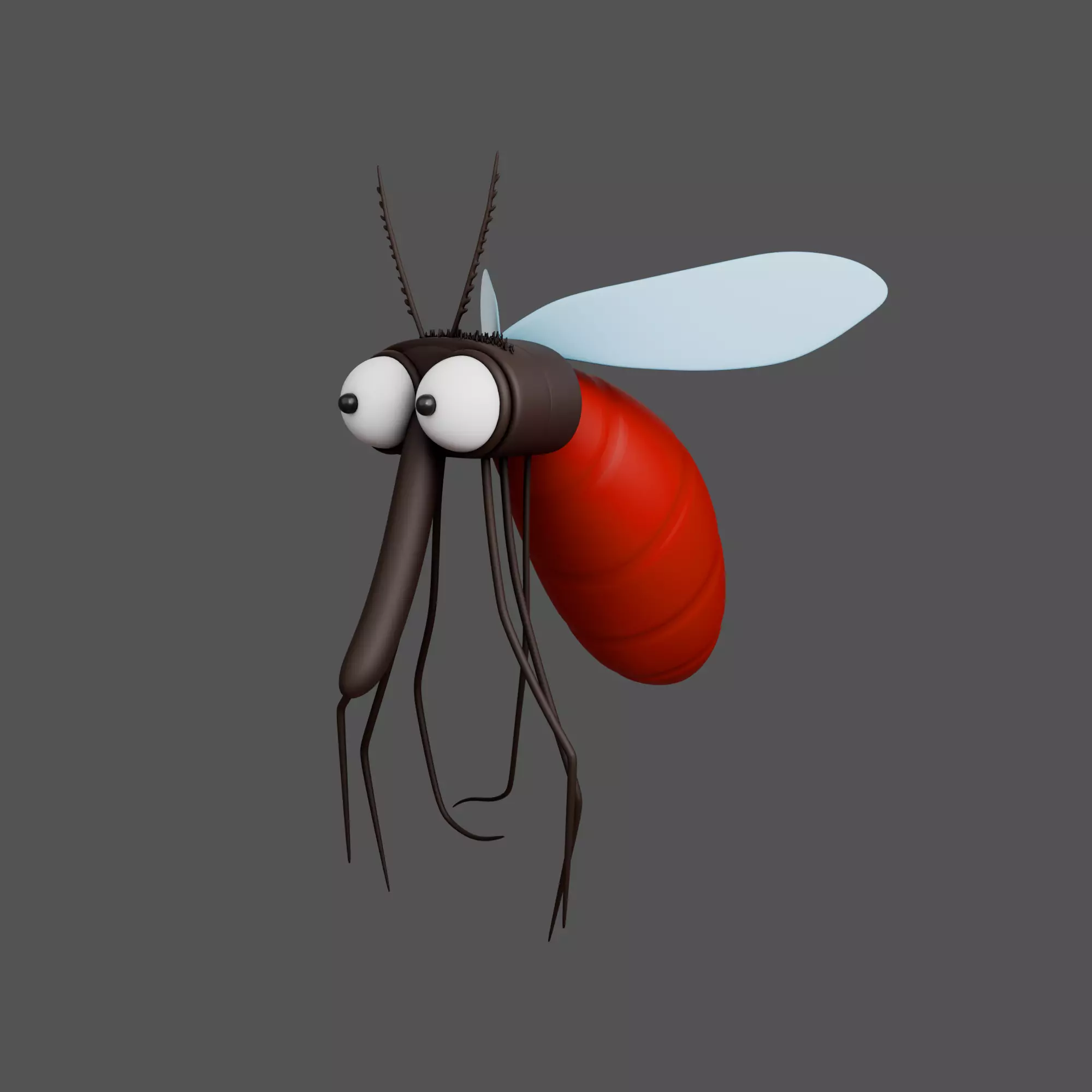Mosquito Cartoon 02 3D model_0