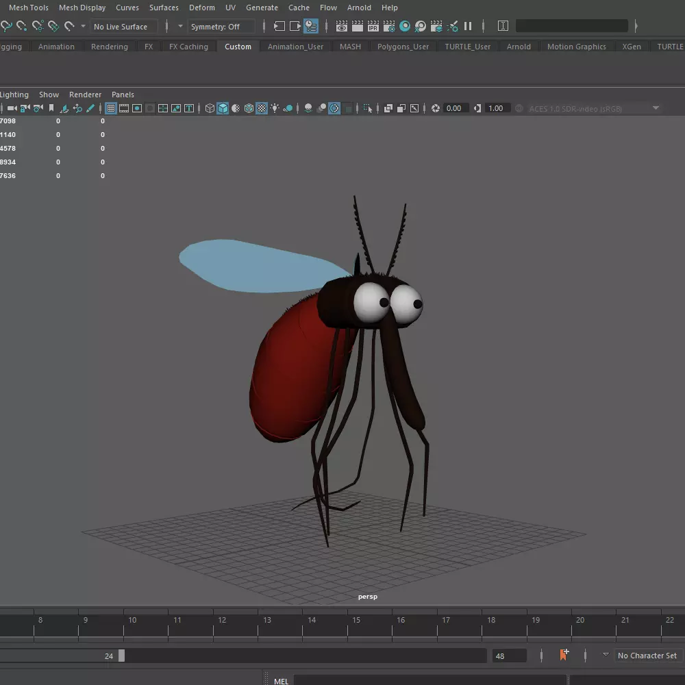 Mosquito Cartoon 02 3D model_15