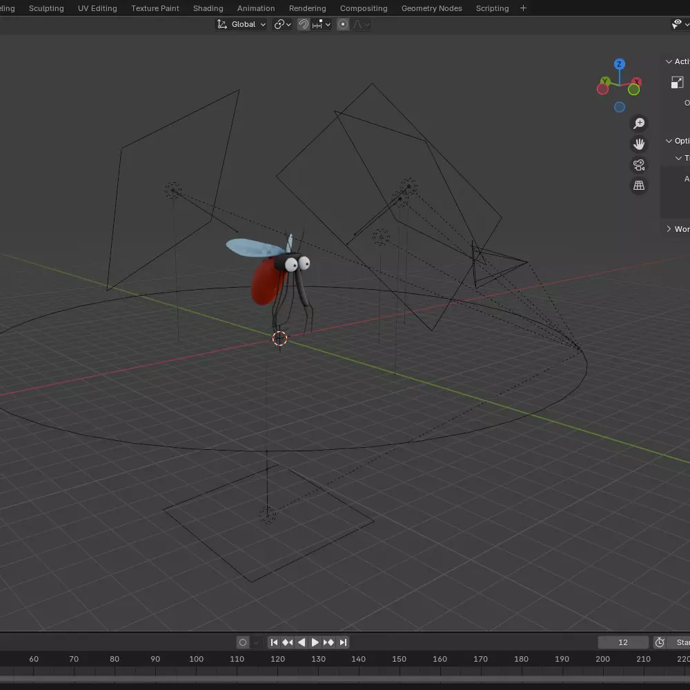 Mosquito Cartoon 02 3D model_16