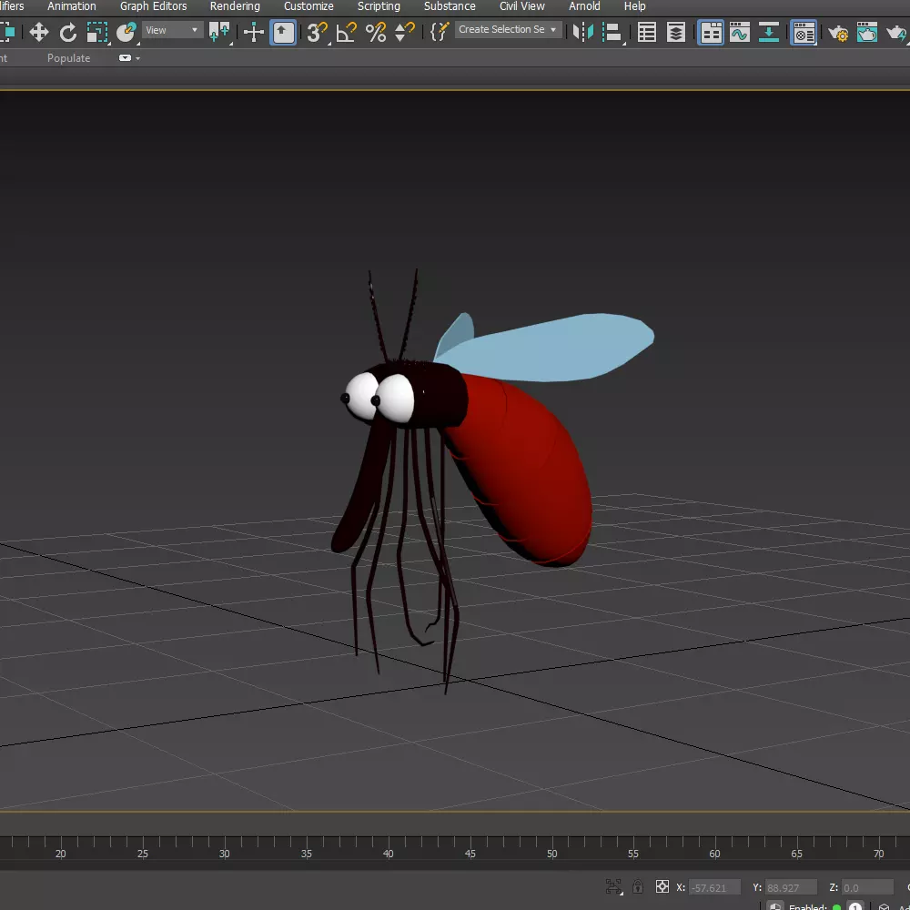 Mosquito Cartoon 02 3D model_19