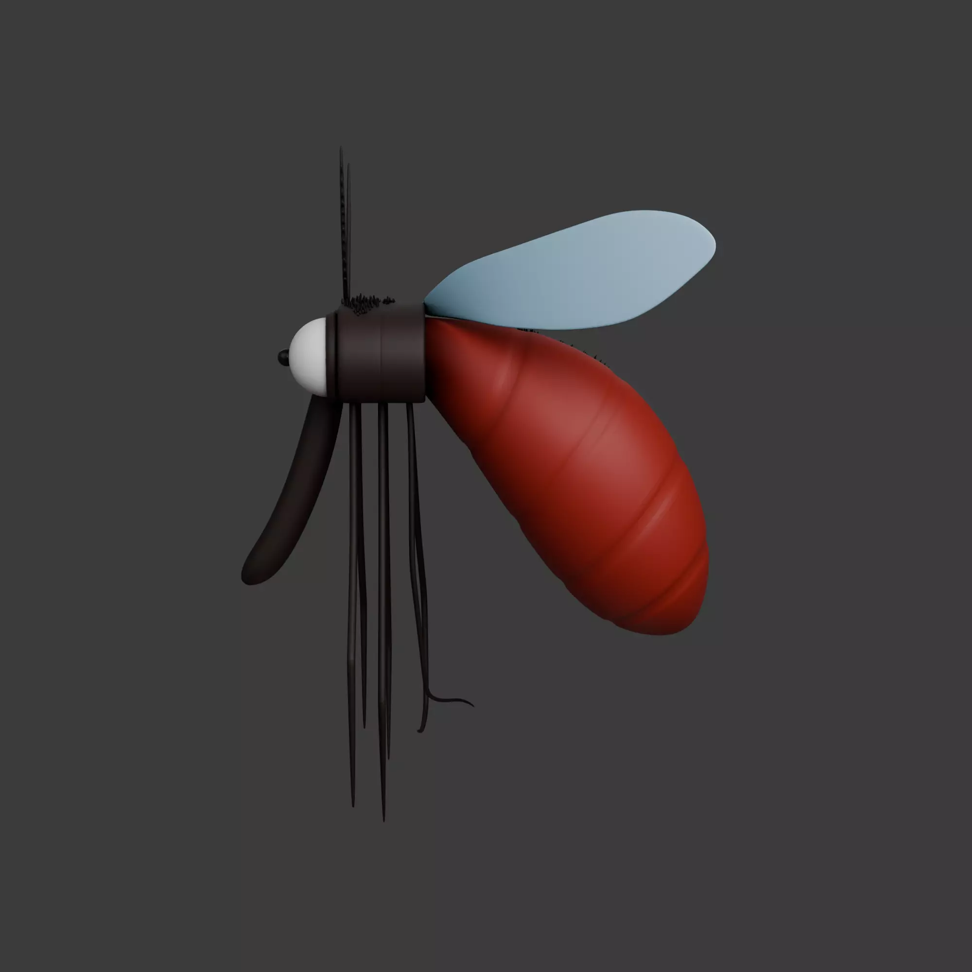 Mosquito Cartoon 02 3D model_2