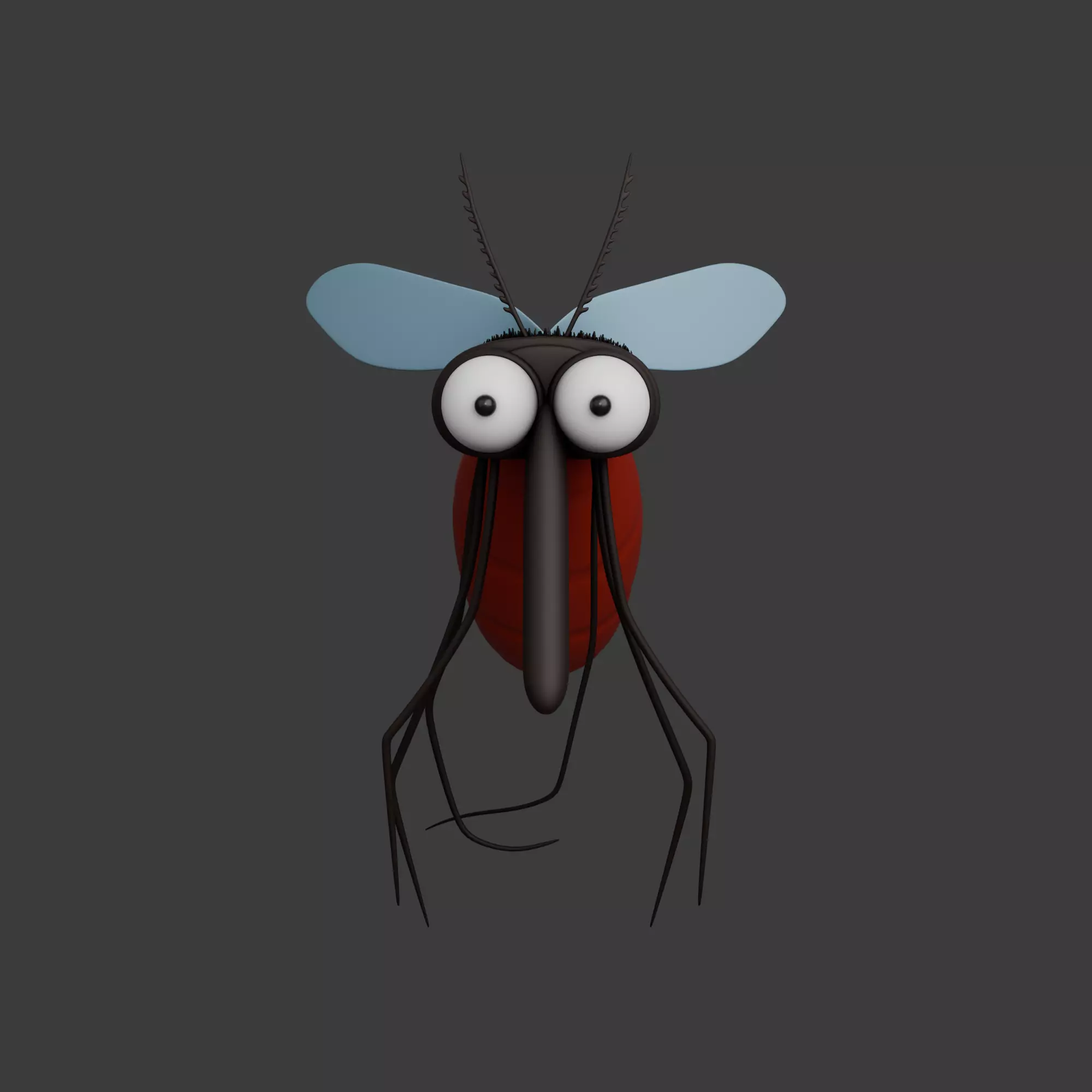 Mosquito Cartoon 02 3D model_1