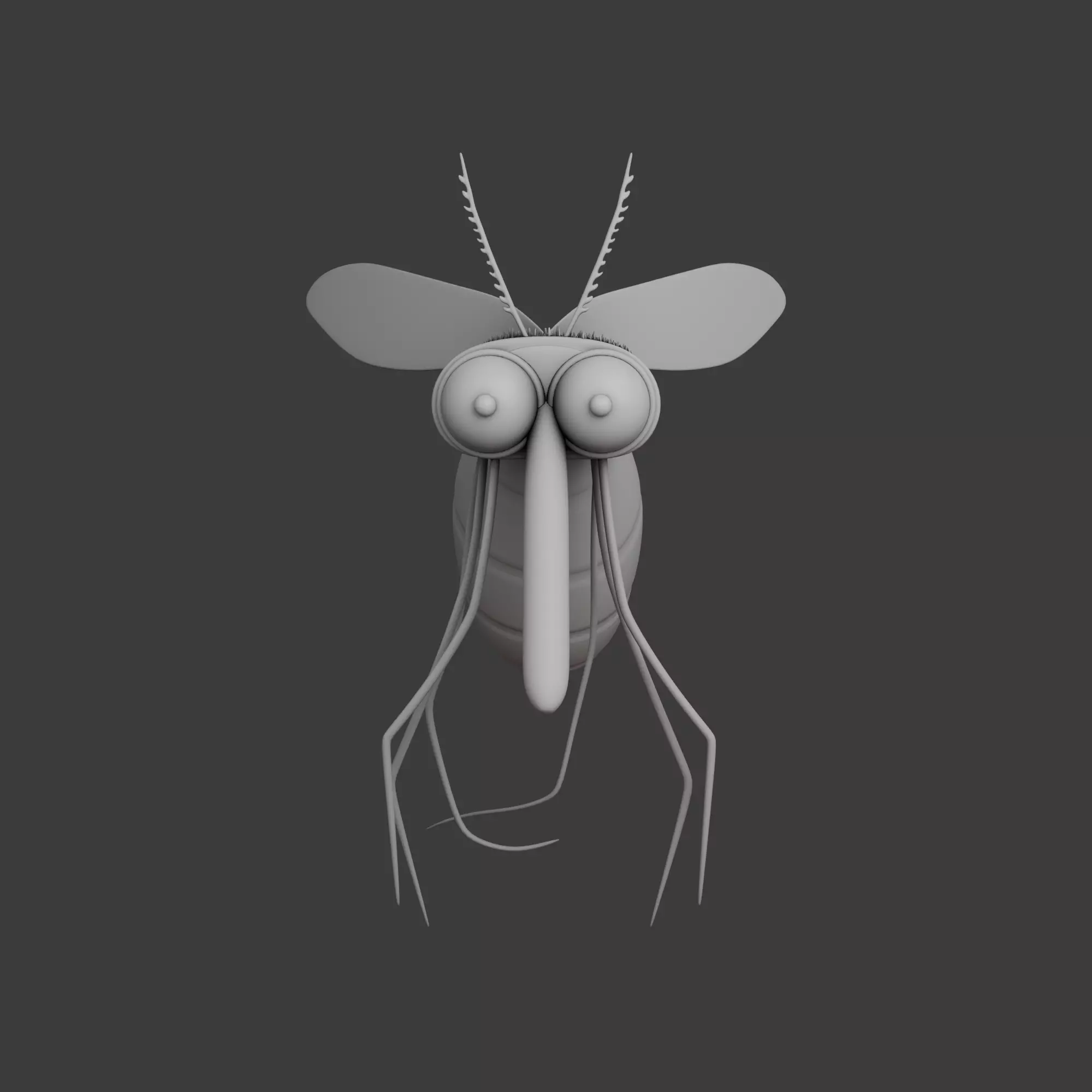 Mosquito Cartoon 02 3D model_5