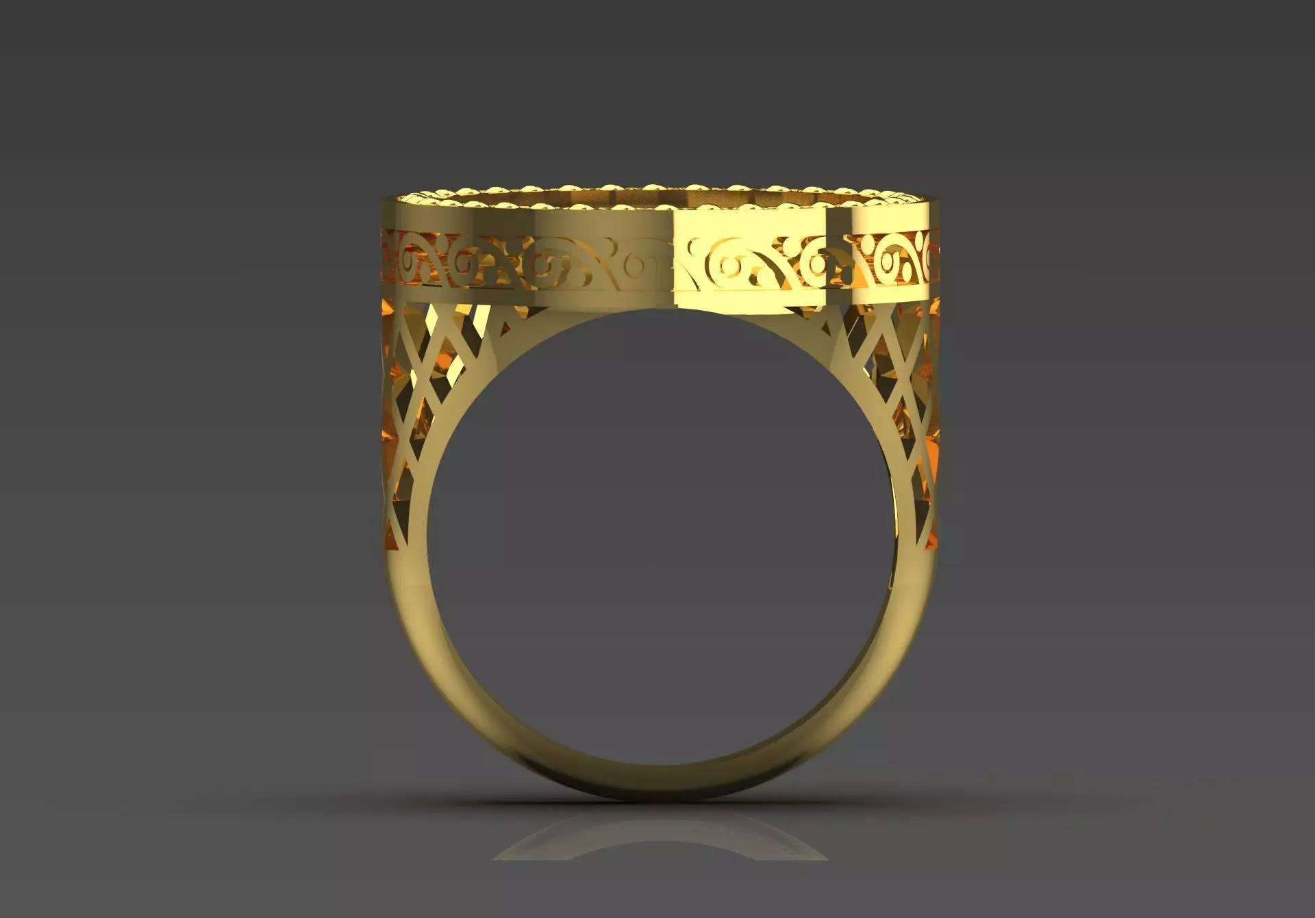 Black and Gold Contrast Mens stl 3d Ring Collection _29