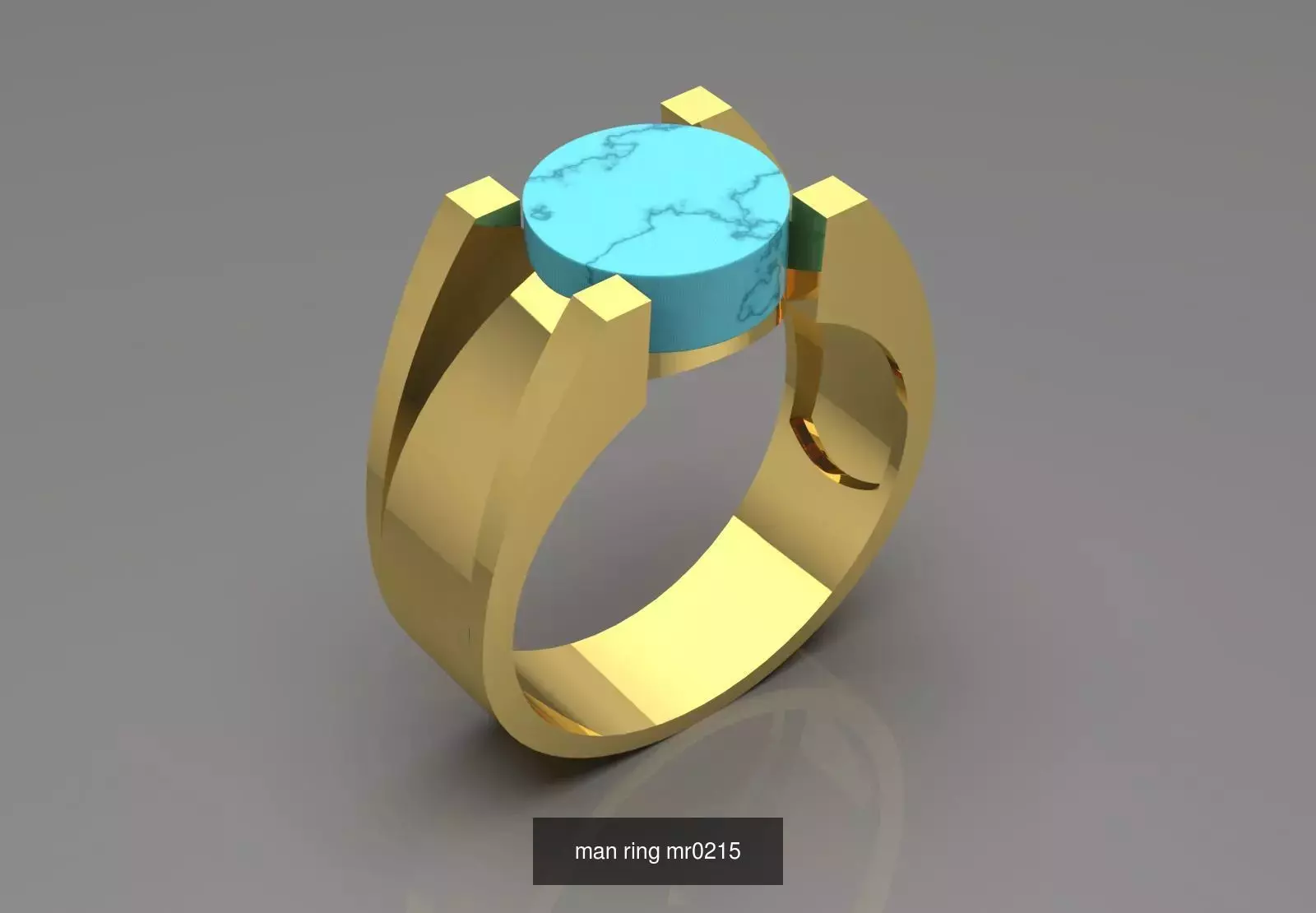 Black and Gold Contrast Mens stl 3d Ring Collection _4