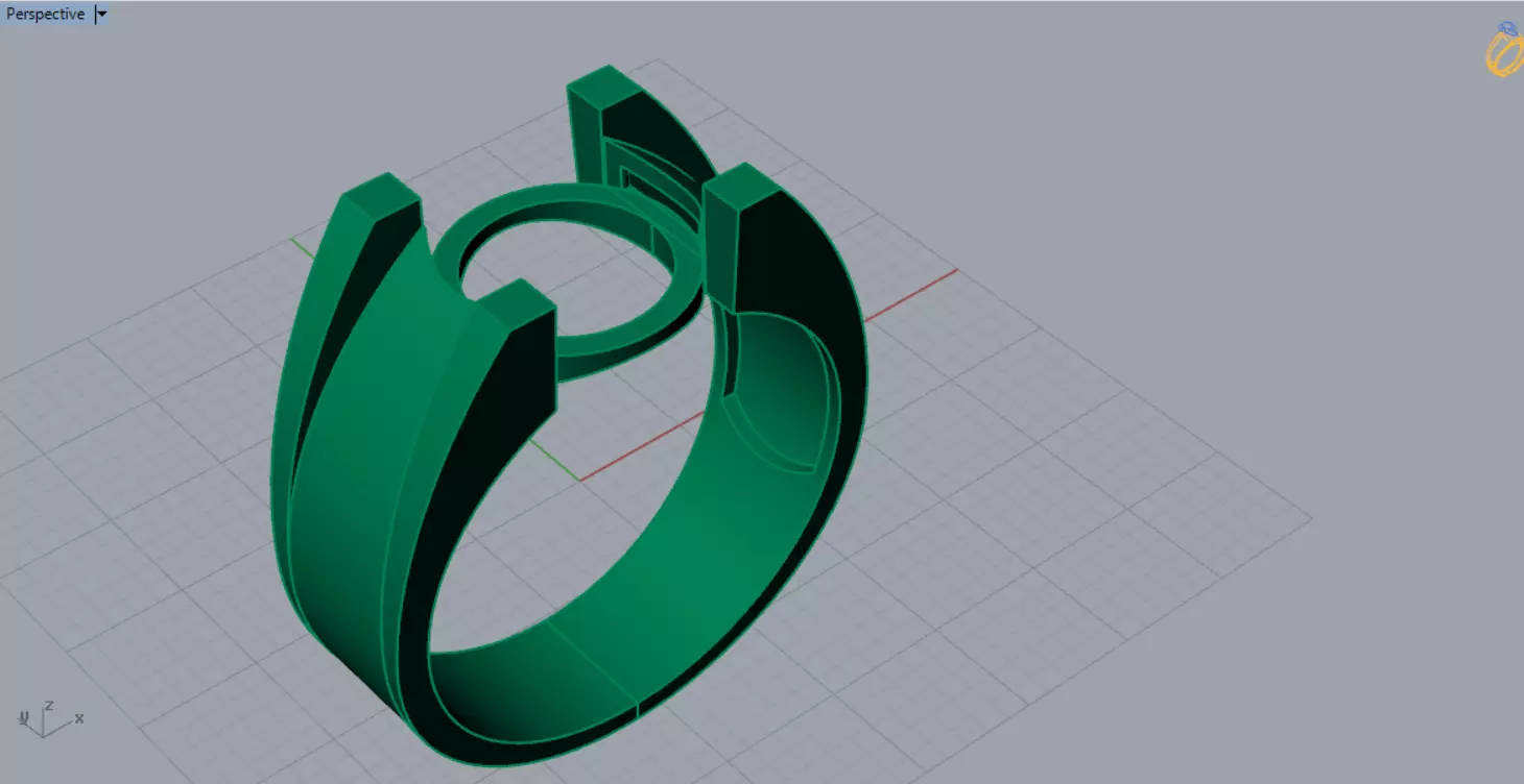 Black and Gold Contrast Mens stl 3d Ring Collection _10