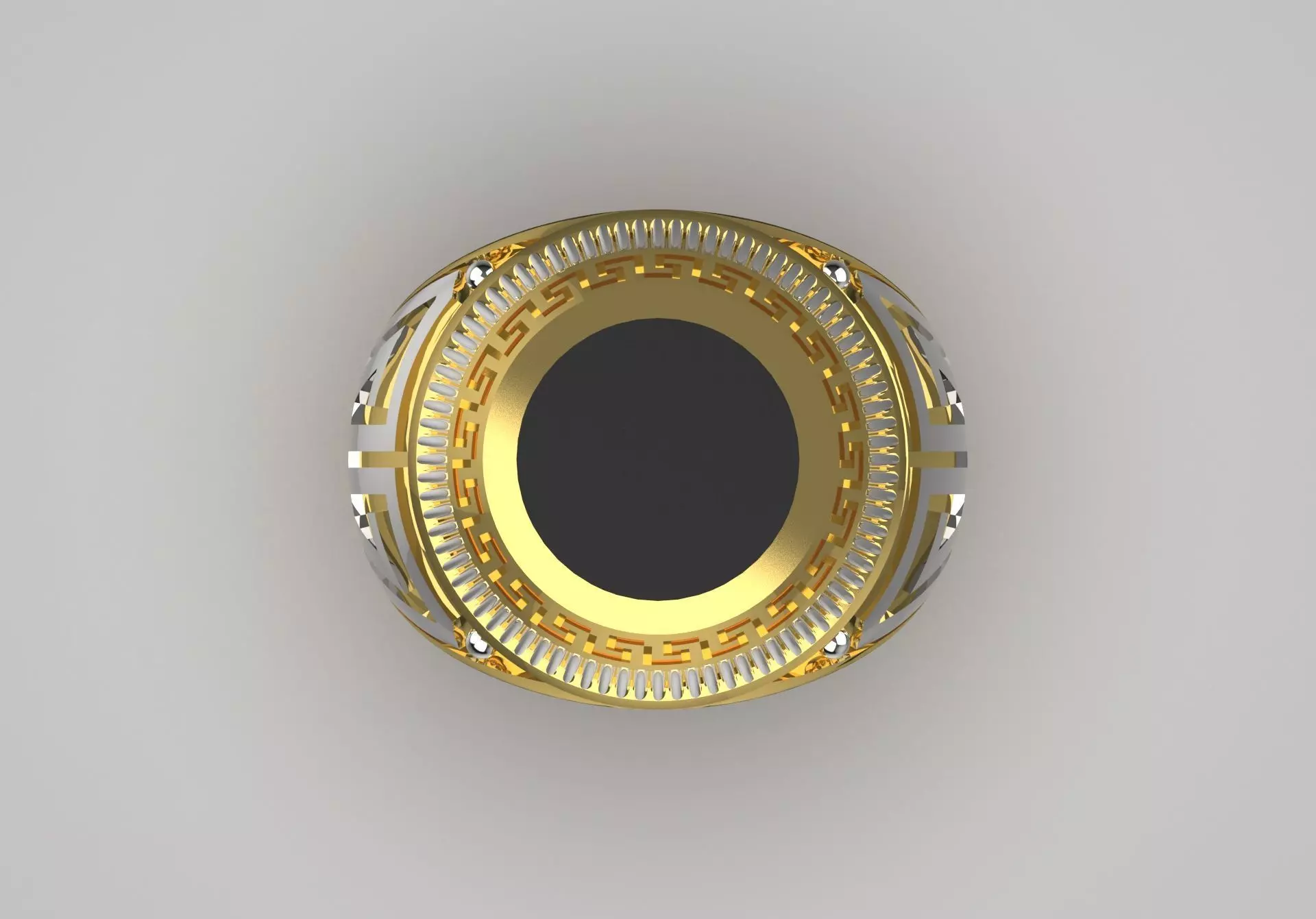 Black and Gold Contrast Mens stl 3d Ring Collection _23