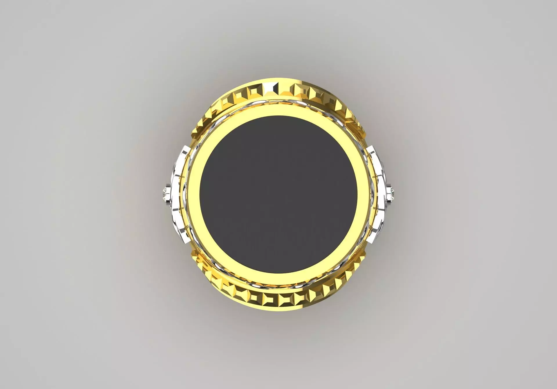Black and Gold Contrast Mens stl 3d Ring Collection _15