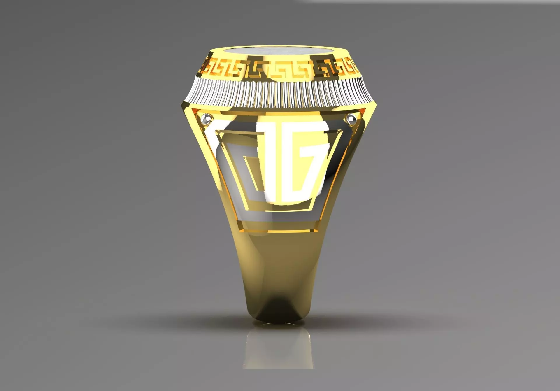 Black and Gold Contrast Mens stl 3d Ring Collection _22