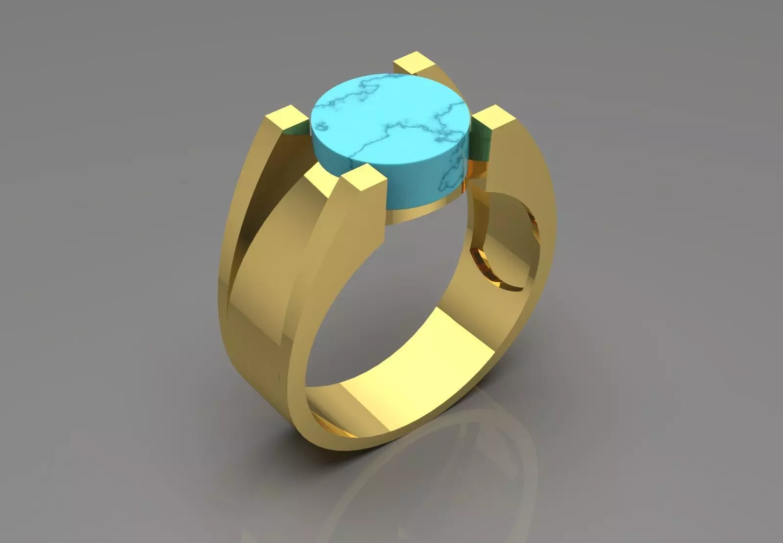 Black and Gold Contrast Mens stl 3d Ring Collection _5