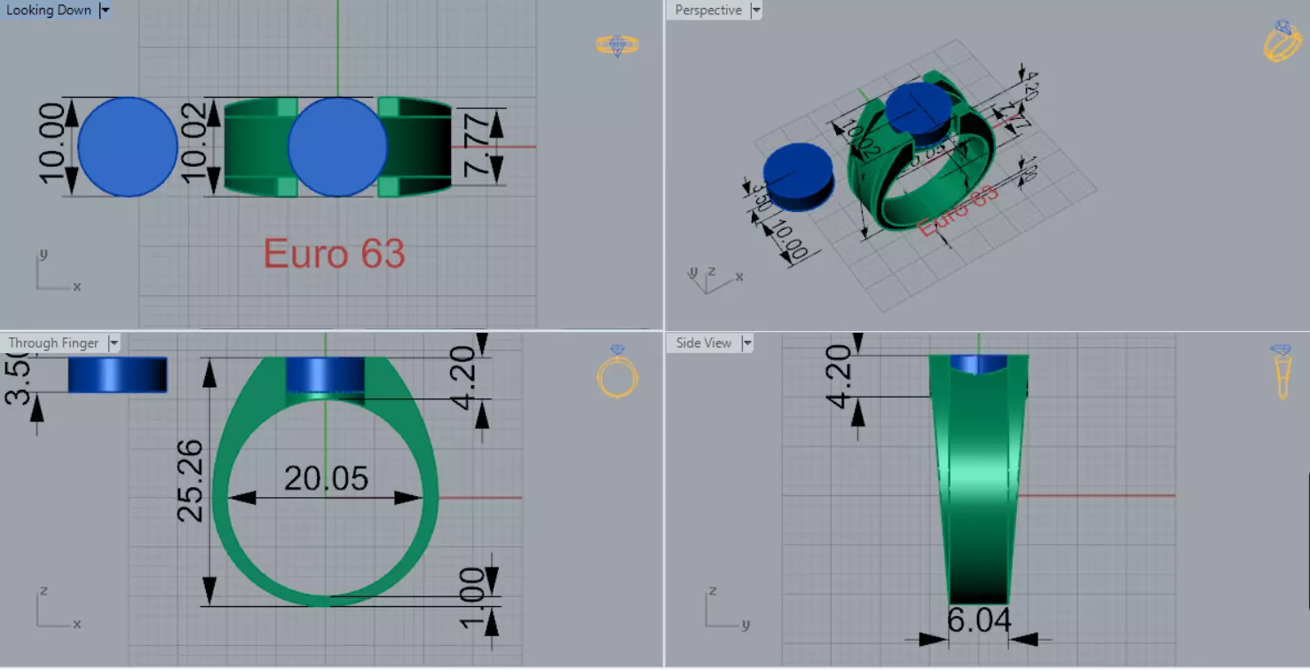 Black and Gold Contrast Mens stl 3d Ring Collection _12