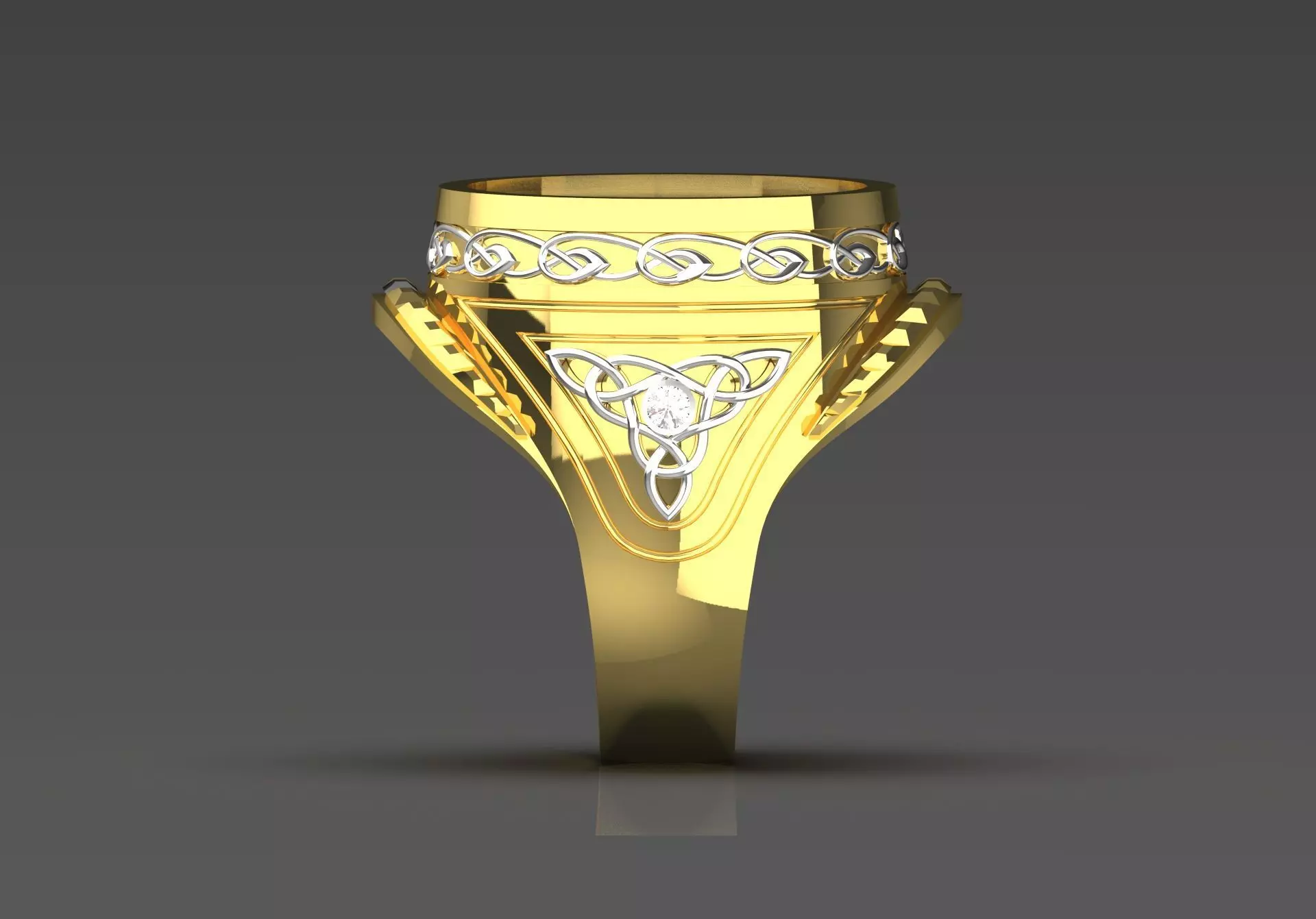 Black and Gold Contrast Mens stl 3d Ring Collection _16