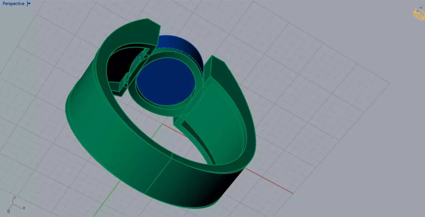 Black and Gold Contrast Mens stl 3d Ring Collection _11